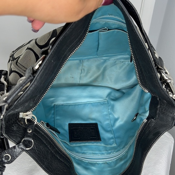 Coach black signature shoulder bag purse tote - Picture 10 of 10